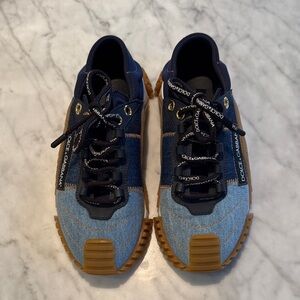Dolce & Gabbana Denim and Tan Sneakers